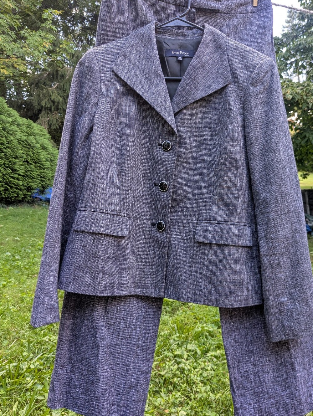 Evan Picone Charcoal Textured Women's Pant Suit Jacket Pants 6P
